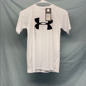 Youth White Under Armour Heat Gear Tee Shirts